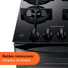 Fogão De Piso Brastemp 4 Bocas Com Mesa De Vidro E Dupla Cham