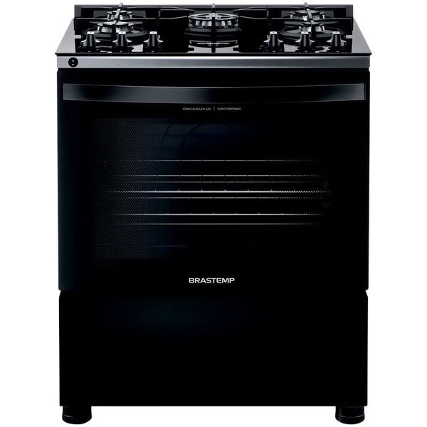 Fogão De Piso Brastemp All Black 5 Queimadores Acendimento Au