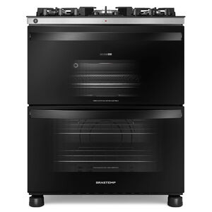 Fogão 5 Bocas Brastemp Preto Mesa em Vidro - 220v - Bfd5laerna