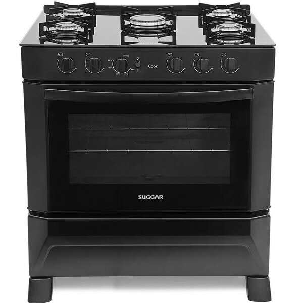 Fogão De Piso Cook Mesa De Vidro Botões Front Control 5 Queim