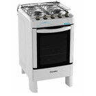 Fogão De Piso Esmaltec 4 Bocas Ágata, Mesa De Inox, Branco, B
