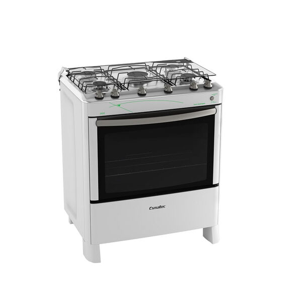 Fogão De Piso Esmaltec 5 Bocas Jade Branco - Bivolt