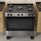 Fogão De Piso Itatiaia Essencial 5 Bocas Mesa De Vidro Inox –