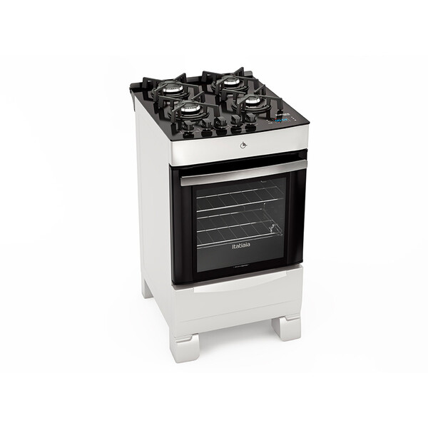 Fogão De Piso Itatiaia Vitrum Timer 4 Bocas Mesa De Vidro Bra