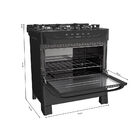 Fogão De Piso Mueller 5 Bocas Mesa De Vidro Preto Mfv5bb - Bi