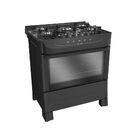 Fogão De Piso Mueller 5 Bocas Mesa De Vidro Preto Mfv5bb - Bi