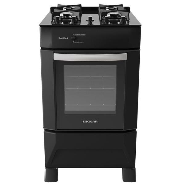 Fogão De Piso Suggar Best Cook 4 Bocas Preto Bivolt Fgv401pt