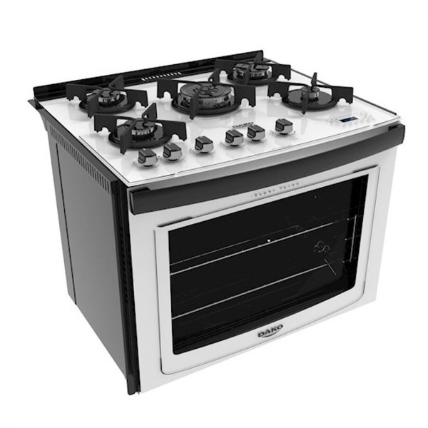 Fogao Embutir 5 Bocas Com Mesa De Vidro Branco Dako Bivolt Leroy Merlin