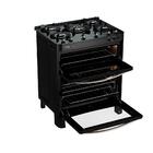 Fogão Esmaltec 5 Bocas Diamante Glass Preto