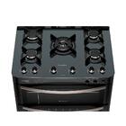 Fogão Esmaltec 5 Bocas Diamante Glass Preto