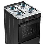 Fogão Esmaltec Ideal Pop 4 Bocas Preto Com Forno Limpa Fácil