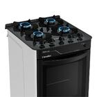 Fogão Esmaltec Pérola Glass 4 Bocas Branco Com Trempes De Fer