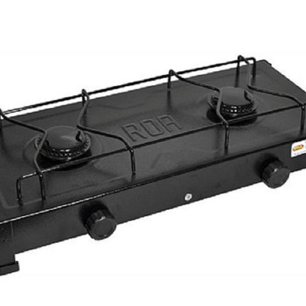 Fogão Fogareiro Portátil 2 Bocas Grelha Esmaltada