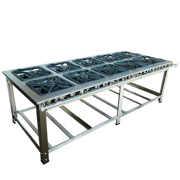 Fogão Industrial 10 Bocas Duplas Cefaz Linha Diamond Inox 304
