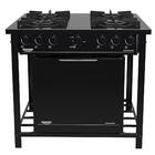 Fogão Industrial 4 Bocas Preto Com Forno E Tripla Chama Dako