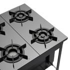 Fogão Industrial 4 Bocas Preto Com Forno E Tripla Chama Dako
