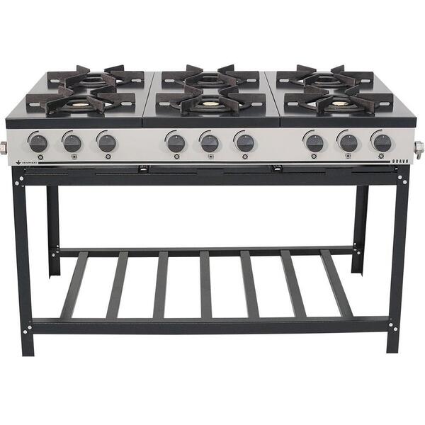 Fogão Industrial 6 Bocas Baixa Pressão Venâncio Linha Bravo E
