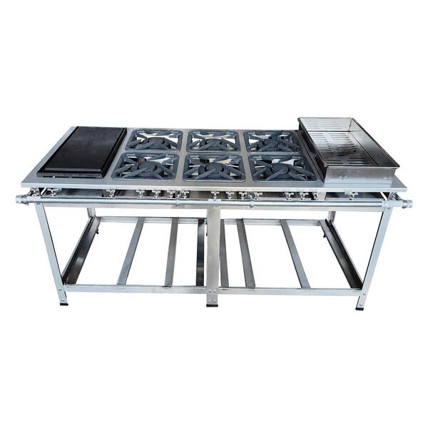 Fogão Industrial 6 Bocas Duplas Cefaz Linha Gold Inox 430 Bai