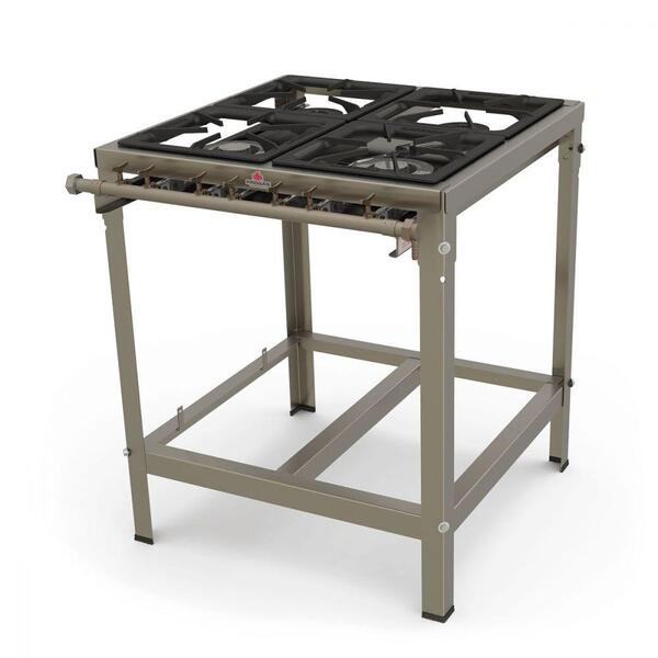 Fogão Industrial A Gás Progas 4 Queimadores Aço Inox Escovado