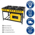 Fogão Industrial Venâncio A Gás Bravo 6 Bocas Com Forno Amare