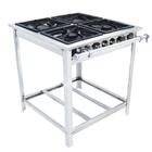 Fogão Industrial Venâncio A Gás Inox Extra 4 Bocas Com Forno