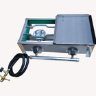 Fogão Inox 2 Bocas C/ 1/2 Chapa Portátil Kit Gás + 4 Espetos