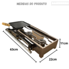 Fogão Inox Industrial Três Bocas Com Chapa Alta Pressão Gás