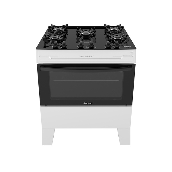 Fogão Itatiaia 5 Bocas Electra Glass Plus Branco Bivolt