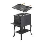 Fogão Lenha Churrasqueira Portátil Ferro Fundido 50x33x75 Cm