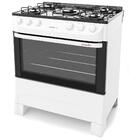 Fogão Mueller 5 Bocas Fratello Vetro Branco Com Mesa De Vidro