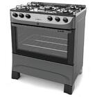 Fogão Mueller 5 Bocas Fratello Vetro Grafite Com Mesa De Vidr