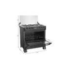 Fogão Mueller 5 Bocas Preto Fosco Mfi5ba - Bivolt