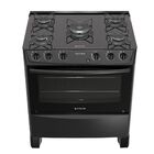 Fogão Piso Atlas Tropical Glass 5q Mesa Vidro Preto Bivolt