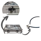 Fogão Portátil 2 Duas Bocas Em Aço Inox Kit Gás Completo