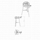 Fogareiro 6 Caulins 34cm Tripé 60cm Zincado 110.4  - Papalégu