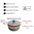 Fogareiro Réchaud G E Caçarola 800ml Alça Cobre Pedra Sabão