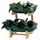 Folha Artificial Orquídea Verde 26x35cm 18 Unidades Com Raíze