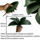 Folha Artificial Orquídea Verde 26x35cm 18 Unidades Com Raíze