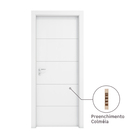 Folha de Porta de Giro Lucerna UV de Madeira Decorada Pintura UV Branco 2,10x0,60m Artens