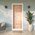 Folha de Porta de Giro Decorada Madeira Maciça Natural 2,10x0,80m Cruzeiro