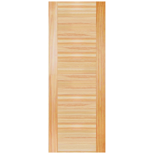 Folha de Porta de Giro Decorada Ripada 899 Madeira Maciça Angelim Natural 2,10x0,82m Galon