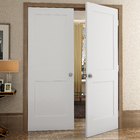 Folha de Porta de Giro de Madeira Sólida Decorada Laca e MDF Branco Modelo Flat 2,10x0,80m Frameport