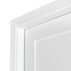 Folha de Porta de Giro de Madeira Sólida Decorada Laca e MDF Branco Modelo Flat 2,10x0,82m Frameport