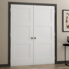 Folha de Porta de Giro de Madeira Sólida Decorada Laca e MDF Branco Modelo Flat 2,10x0,82m Frameport