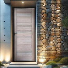 Folha De Porta De Madeira 3b Eucalipto 210x82cm Uniportas Nat