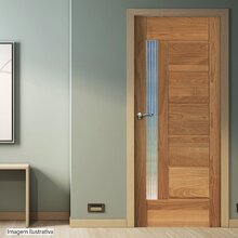 Folha De Porta De Madeira Maciça Tauari 210x62x3,3 Réguas Hor