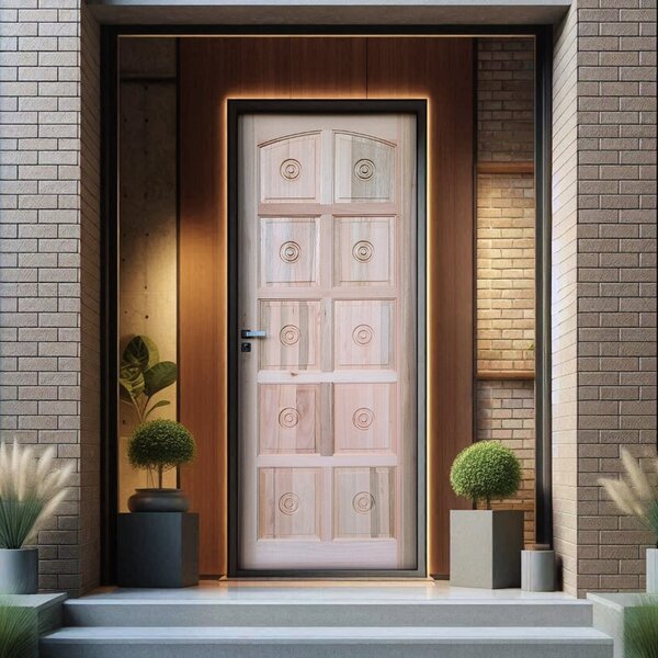 Folha De Porta De Madeira Torneada Eucalipto 210x82cm Uniport