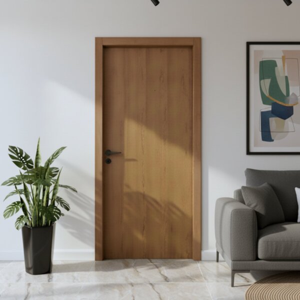 Folha De Porta Lisa Padrão Imbuia 70 Cm X 2,10 Cm Natural