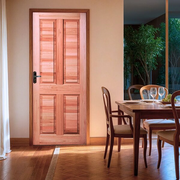 Folha De Porta Maciça Em Eucalipto Acabamento Natural 210x60c