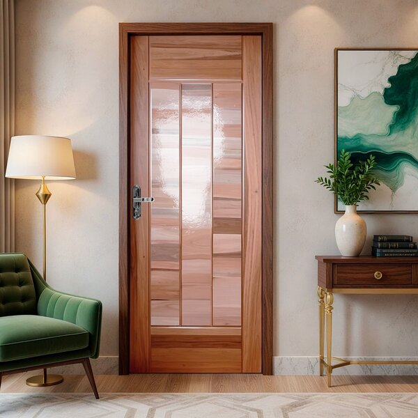 Folha De Porta Maciça Em Eucalipto Acabamento Natural 210x70c